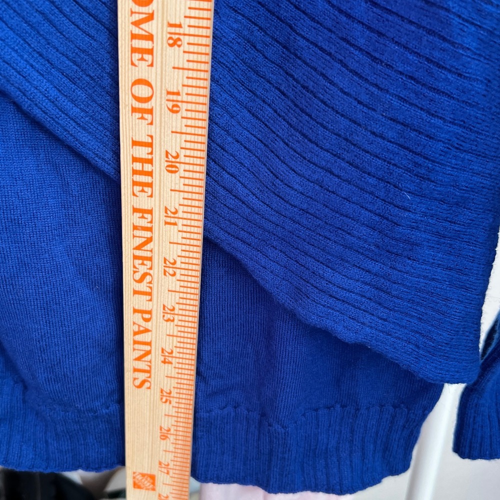 Lafayette 148 New York Sweater 100% Extra‎ Fine Wool Quite Luxury Royal Blue XL - Picture 6 of 6